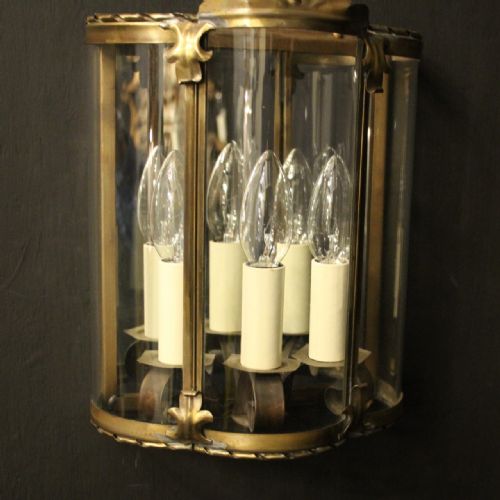 FRENCH PAIR OF BRASS CONVEX HALF LANTERNS - ADDITIONAL PHOTO 2