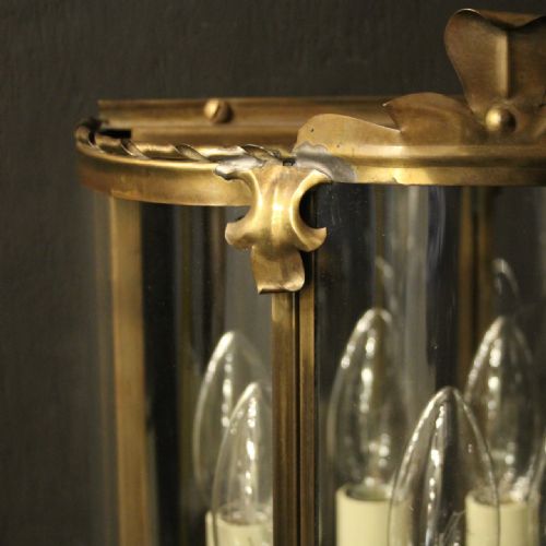 FRENCH PAIR OF BRASS CONVEX HALF LANTERNS - ADDITIONAL PHOTO 5