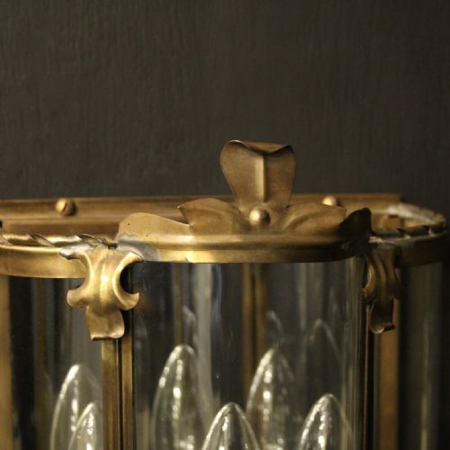 FRENCH PAIR OF BRASS CONVEX HALF LANTERNS - ADDITIONAL PHOTO 6