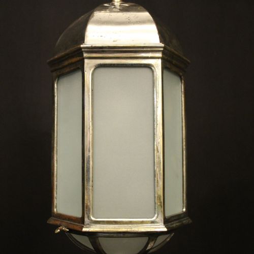 ENGLISH SILVER PLATED SINGLE LIGHT ANTIQUE LANTERN - ADDITIONAL PHOTO 1