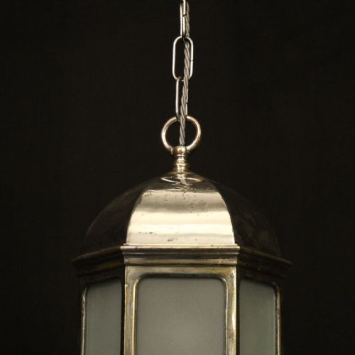 ENGLISH SILVER PLATED SINGLE LIGHT ANTIQUE LANTERN - ADDITIONAL PHOTO 2