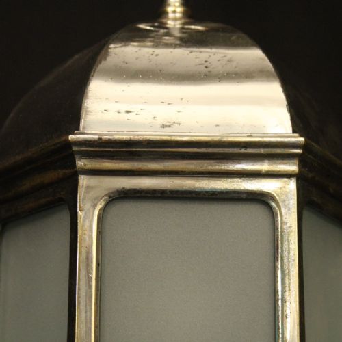ENGLISH SILVER PLATED SINGLE LIGHT ANTIQUE LANTERN - ADDITIONAL PHOTO 4