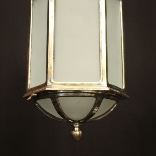 ENGLISH SILVER PLATED SINGLE LIGHT ANTIQUE LANTERN - ADDITIONAL PHOTO 5