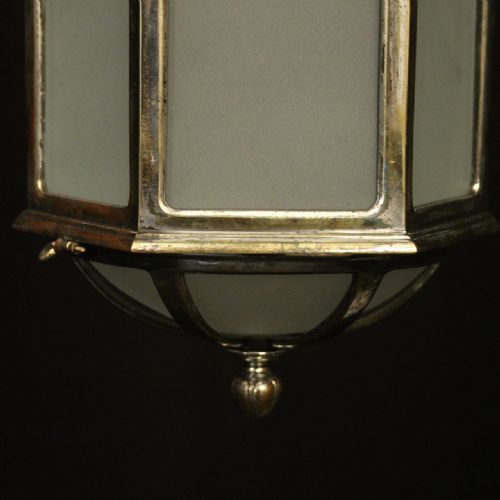 ENGLISH SILVER PLATED SINGLE LIGHT ANTIQUE LANTERN - ADDITIONAL PHOTO 7