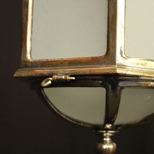 ENGLISH SILVER PLATED SINGLE LIGHT ANTIQUE LANTERN - ADDITIONAL PHOTO 8