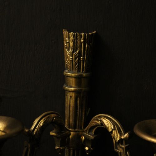 FRENCH SET OF 4 GILDED BRONZE TWIN ARM WALL LIGHTS - ADDITIONAL PHOTO 7
