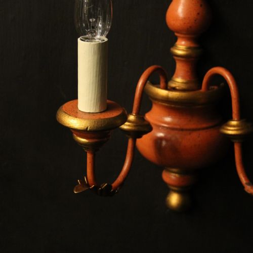 ITALIAN PAIR OF POLYCHROME TWIN ARM WALL LIGHTS - ADDITIONAL PHOTO 4
