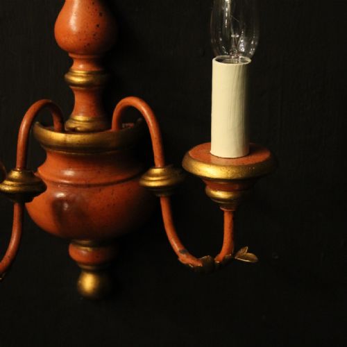 ITALIAN PAIR OF POLYCHROME TWIN ARM WALL LIGHTS - ADDITIONAL PHOTO 5
