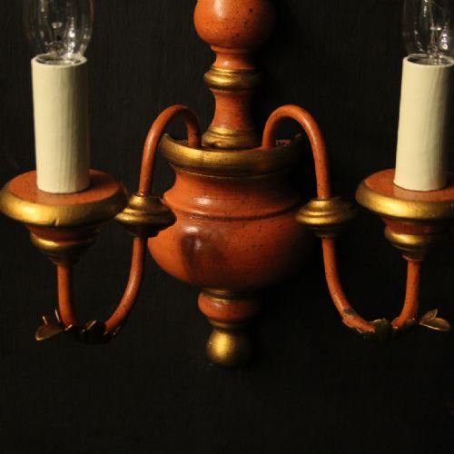 ITALIAN PAIR OF POLYCHROME TWIN ARM WALL LIGHTS - ADDITIONAL PHOTO 7