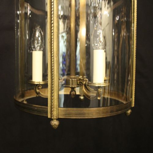 FRENCH LARGE GILDED BRONZE ANTIQUE HALL LANTERN - ADDITIONAL PHOTO 7