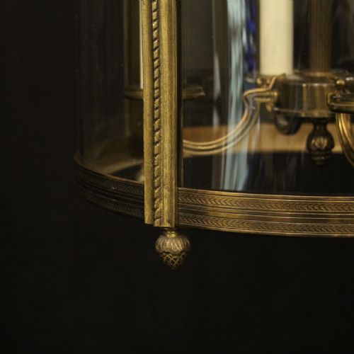 FRENCH LARGE GILDED BRONZE ANTIQUE HALL LANTERN - ADDITIONAL PHOTO 8