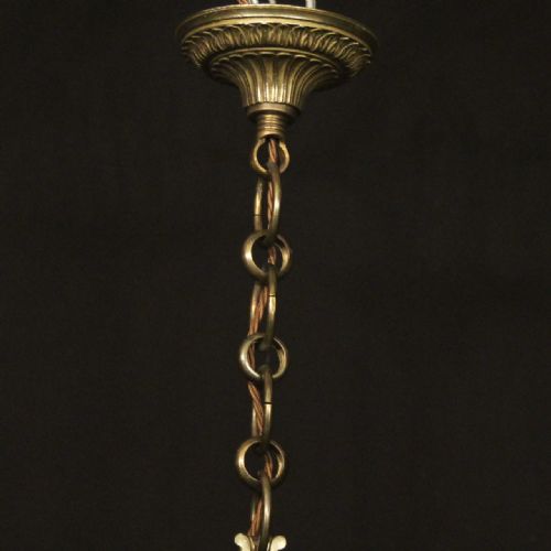 FRENCH LARGE GILDED BRONZE ANTIQUE HALL LANTERN - ADDITIONAL PHOTO 9