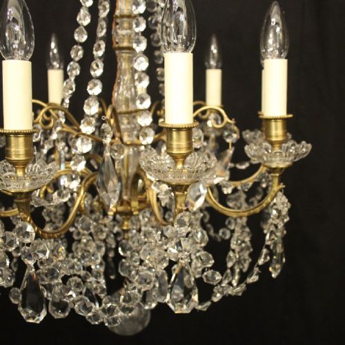 FRENCH 19TH CENTURY GILDED BRONZE CRYSTAL CHANDELIER - ADDITIONAL PHOTO 2