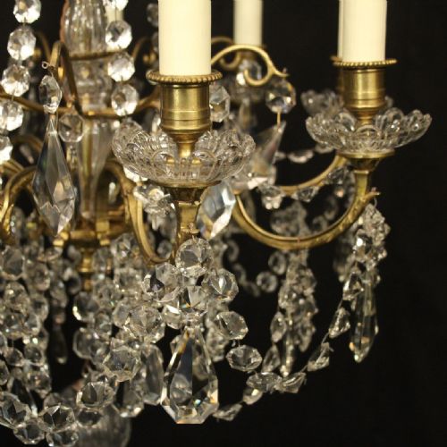 FRENCH 19TH CENTURY GILDED BRONZE CRYSTAL CHANDELIER - ADDITIONAL PHOTO 3