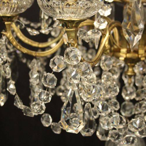 FRENCH 19TH CENTURY GILDED BRONZE CRYSTAL CHANDELIER - ADDITIONAL PHOTO 5