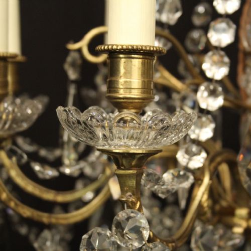 FRENCH 19TH CENTURY GILDED BRONZE CRYSTAL CHANDELIER - ADDITIONAL PHOTO 6