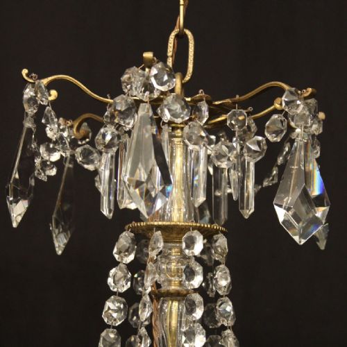 FRENCH 19TH CENTURY GILDED BRONZE CRYSTAL CHANDELIER - ADDITIONAL PHOTO 8