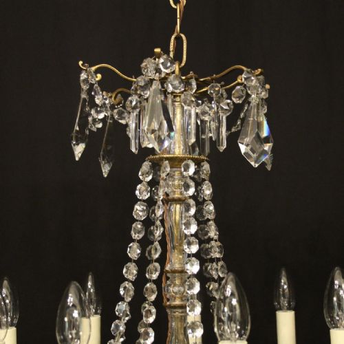 FRENCH 19TH CENTURY GILDED BRONZE CRYSTAL CHANDELIER - ADDITIONAL PHOTO 9