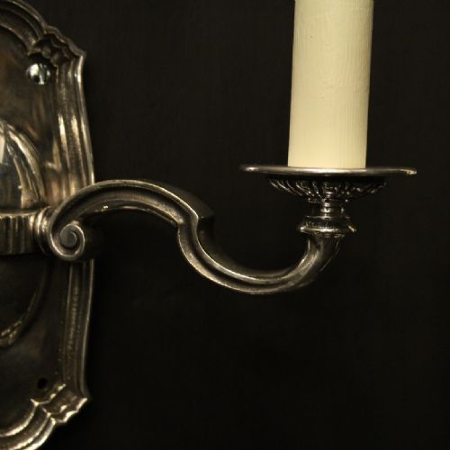 ENGLISH SET OF 4 TWIN ARM ANTIQUE WALL LIGHTS - ADDITIONAL PHOTO 3
