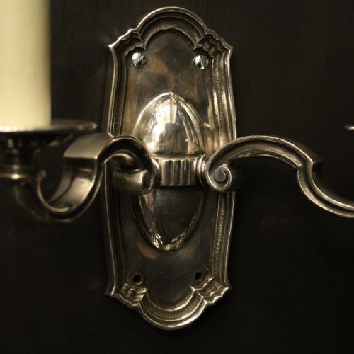 ENGLISH SET OF 4 TWIN ARM ANTIQUE WALL LIGHTS - ADDITIONAL PHOTO 4