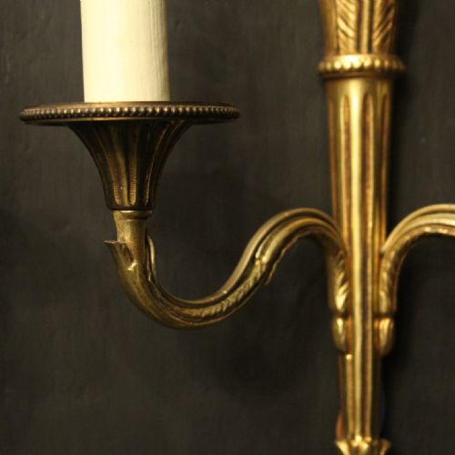 FRENCH SET OF 6 GILDED EMPIRE WALL LIGHTS - ADDITIONAL PHOTO 2