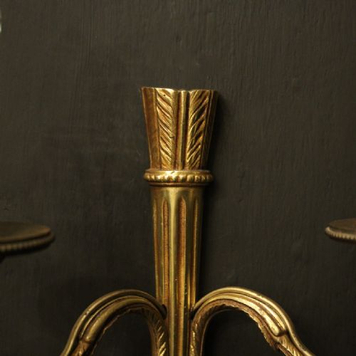 FRENCH SET OF 6 GILDED EMPIRE WALL LIGHTS - ADDITIONAL PHOTO 4