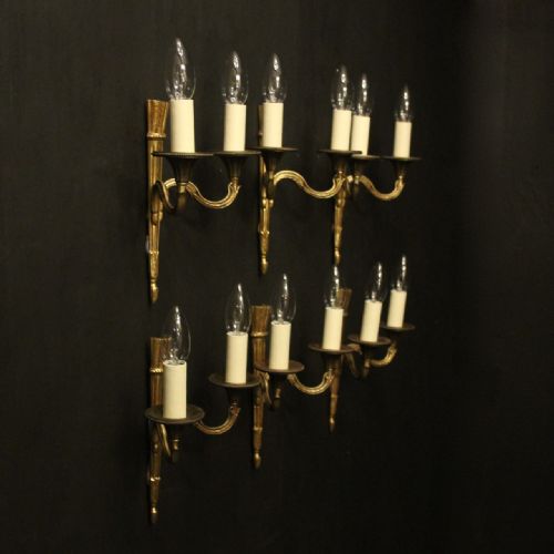 FRENCH SET OF 6 GILDED EMPIRE WALL LIGHTS - ADDITIONAL PHOTO 9