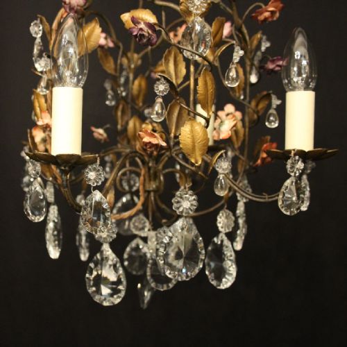 FRENCH TOLEWARE 4 LIGHT BIRDCAGE CHANDELIER - ADDITIONAL PHOTO 1