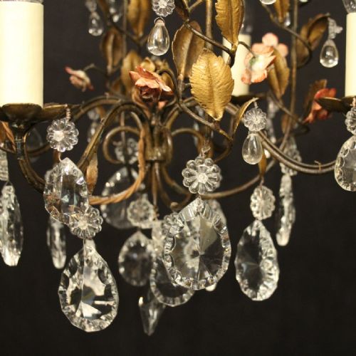 FRENCH TOLEWARE 4 LIGHT BIRDCAGE CHANDELIER - ADDITIONAL PHOTO 2