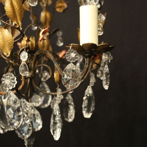 FRENCH TOLEWARE 4 LIGHT BIRDCAGE CHANDELIER - ADDITIONAL PHOTO 3