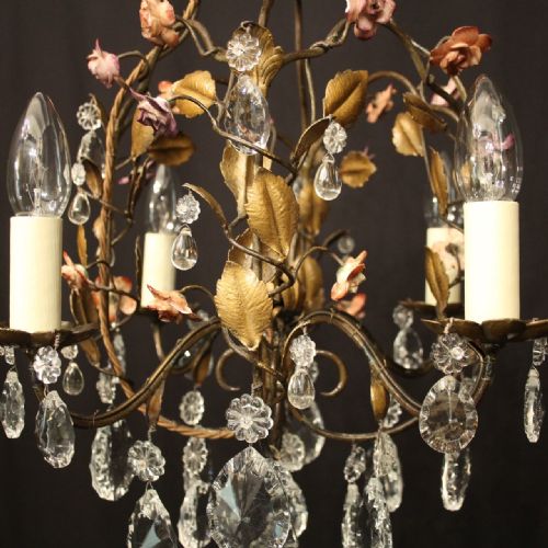 FRENCH TOLEWARE 4 LIGHT BIRDCAGE CHANDELIER - ADDITIONAL PHOTO 4