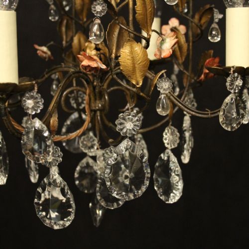 FRENCH TOLEWARE 4 LIGHT BIRDCAGE CHANDELIER - ADDITIONAL PHOTO 6