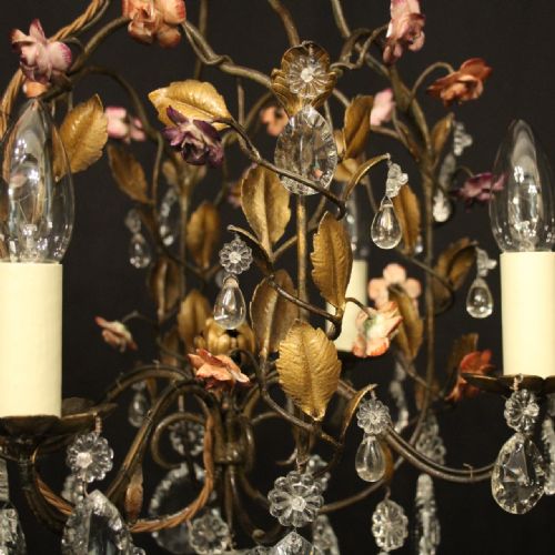 FRENCH TOLEWARE 4 LIGHT BIRDCAGE CHANDELIER - ADDITIONAL PHOTO 8