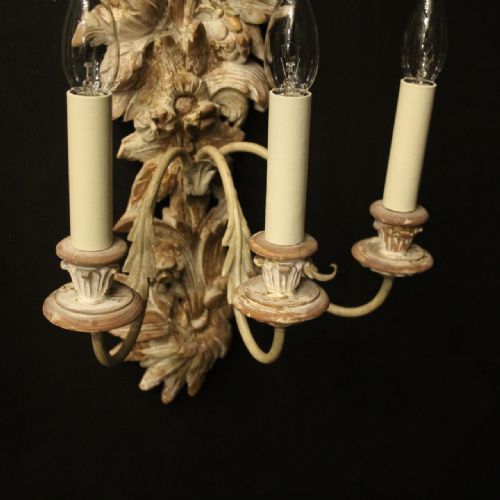 ITALIAN LARGE PAIR OF POLYCHROME WALL LIGHTS - ADDITIONAL PHOTO 1