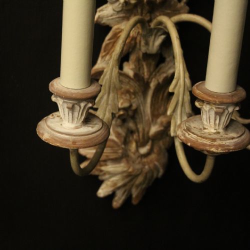 ITALIAN LARGE PAIR OF POLYCHROME WALL LIGHTS - ADDITIONAL PHOTO 3