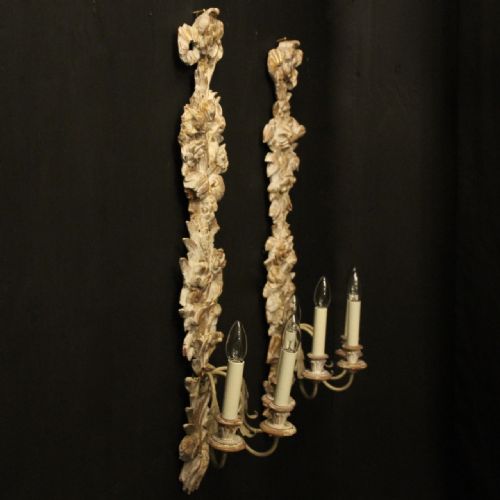 ITALIAN LARGE PAIR OF POLYCHROME WALL LIGHTS - ADDITIONAL PHOTO 9