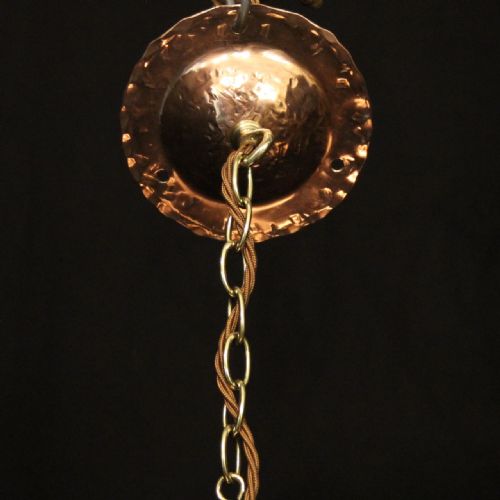 ENGLISH PAIR OF COPPER CONVEX SINGLE LIGHT ANTIQUE LANTERNS - ADDITIONAL PHOTO 9