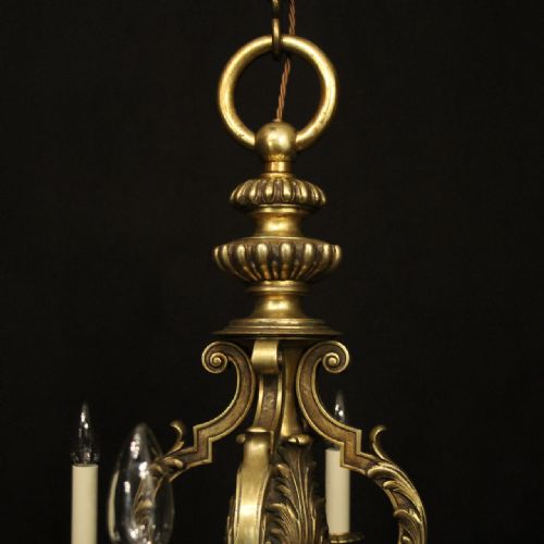 FRENCH 19TH CENTURY LARGE GILDED BRONZE 8 LIGHT ANTIQUE CHANDELIER - ADDITIONAL PHOTO 8