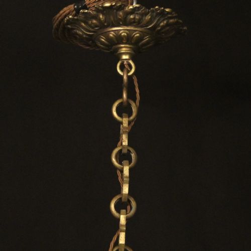 FRENCH 19TH CENTURY LARGE GILDED BRONZE 8 LIGHT ANTIQUE CHANDELIER - ADDITIONAL PHOTO 9