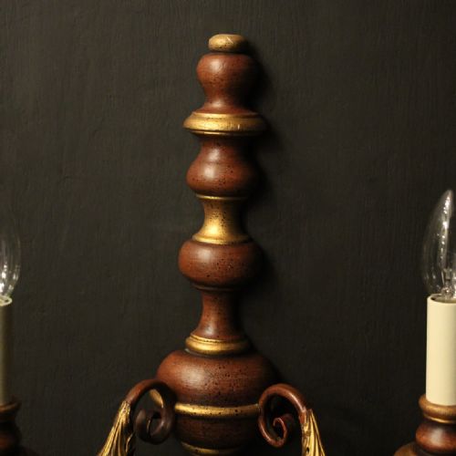 ITALIAN PAIR OF POLYCHROME TWIN ARM WALL LIGHTS - ADDITIONAL PHOTO 5