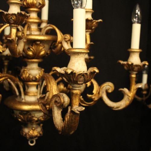 FLORENTINE 12 LIGHT POLYCHROME WOODEN CHANDELIER - ADDITIONAL PHOTO 2