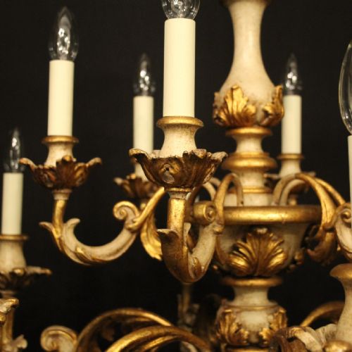 FLORENTINE 12 LIGHT POLYCHROME WOODEN CHANDELIER - ADDITIONAL PHOTO 4