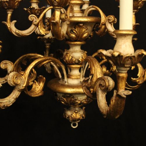 FLORENTINE 12 LIGHT POLYCHROME WOODEN CHANDELIER - ADDITIONAL PHOTO 7