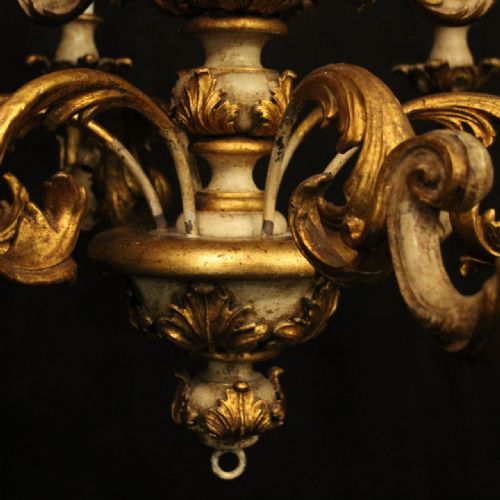 FLORENTINE 12 LIGHT POLYCHROME WOODEN CHANDELIER - ADDITIONAL PHOTO 8