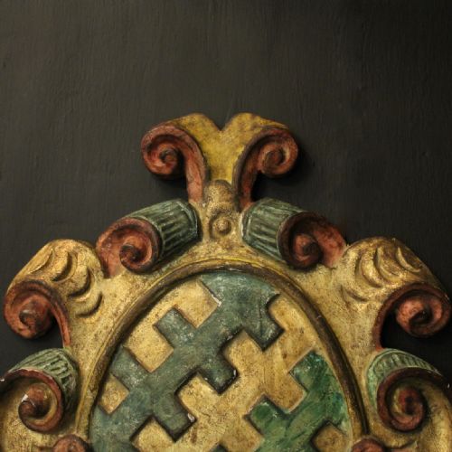 ITALIAN FLORENTINE POLYCHROME ANTIQUE WALL LIGHT - ADDITIONAL PHOTO 1