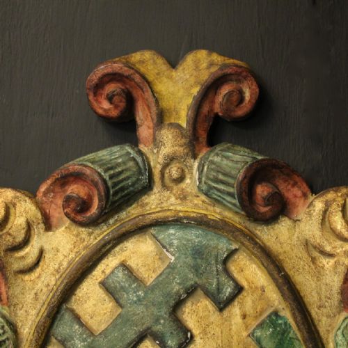 ITALIAN FLORENTINE POLYCHROME ANTIQUE WALL LIGHT - ADDITIONAL PHOTO 2