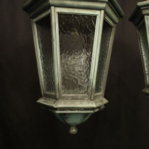 ENGLISH PAIR OF 19TH C BRONZE ANTIQUE LANTERNS - ADDITIONAL PHOTO 3