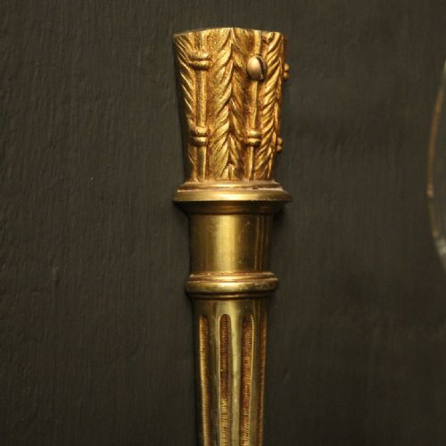 FRENCH SET OF 3 GILDED EMPIRE ANTIQUE WALL LIGHTS - ADDITIONAL PHOTO 8