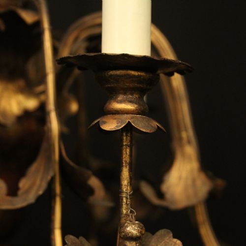 FLORENTINE 8 LIGHT POLYCHROME ANTIQUE CHANDELIER - ADDITIONAL PHOTO 2