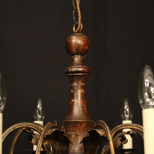 FLORENTINE 8 LIGHT POLYCHROME ANTIQUE CHANDELIER - ADDITIONAL PHOTO 8